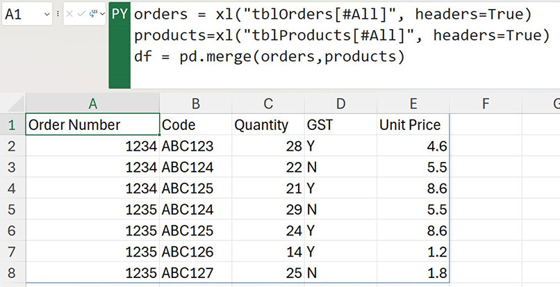Excel screenshot