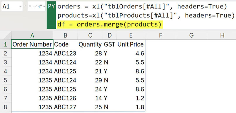 Excel screenshot
