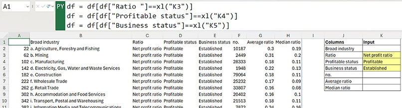 Excel screenshot