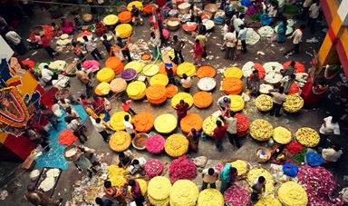 City flower market bengaluru karnataka india