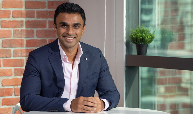 Vinayak Sasitharan sitting at table