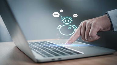 Laptop business person ai bot