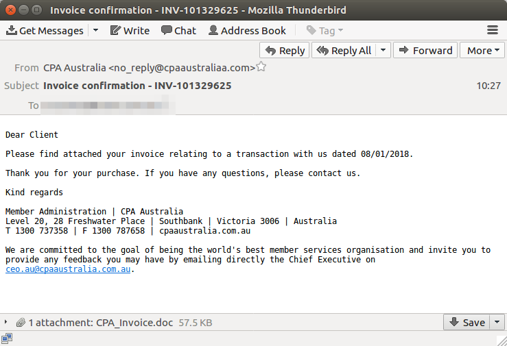 cpa phising email