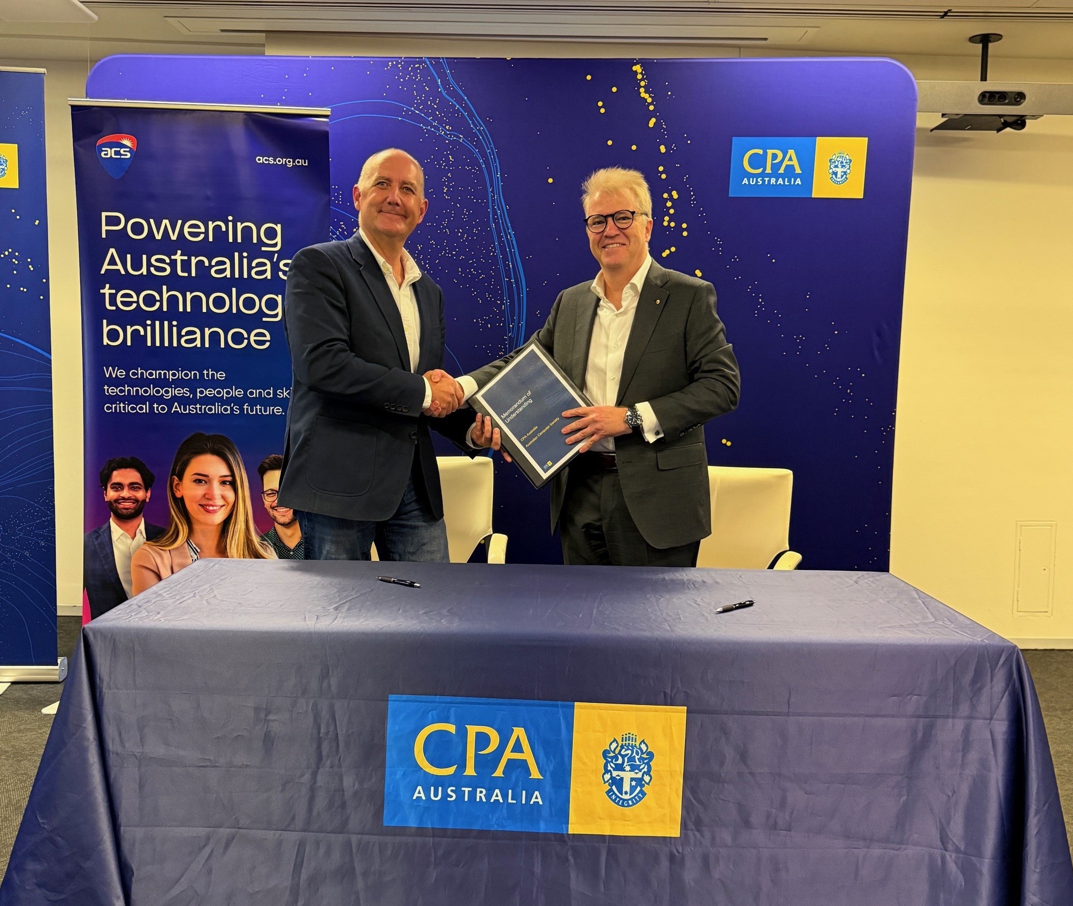 Chris Freeland AM, CPA Australia with Josh Griggs, ACS