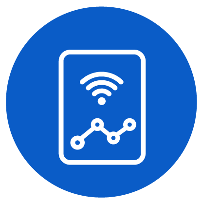 a device with circuits and a wifi symbol