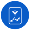 a device with circuits and a wifi symbol