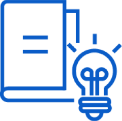 a lightbulb in front of a closed book