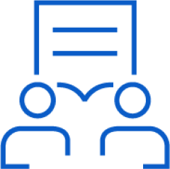 two people discussing a document