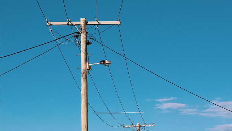 Blue sky power pole