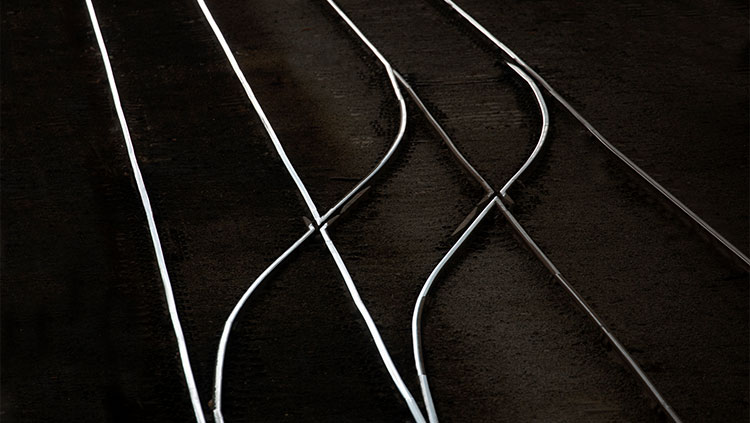 Train tracks changing direction