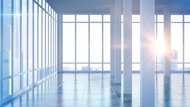 Empty office floor