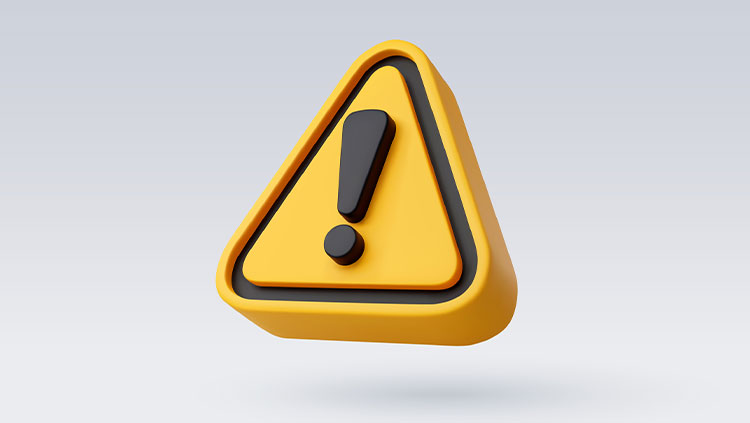 Icon exclamation mark 3d