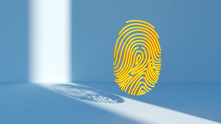 Abstract finger print spotlight