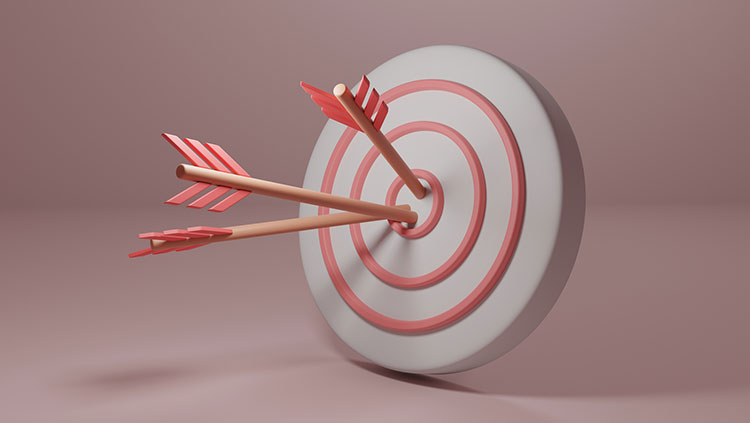 Arrows bullseye pink tones