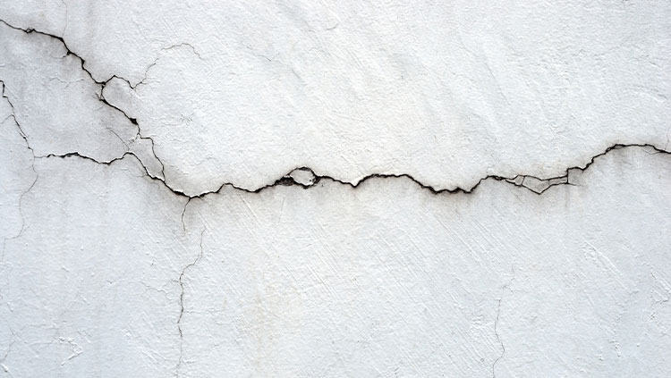 Ground with crack