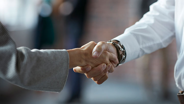 Two people shaking hands