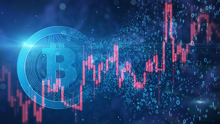 Bitcoin and candlestick chart