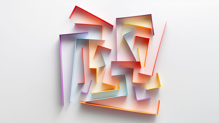 Broken colourful maze