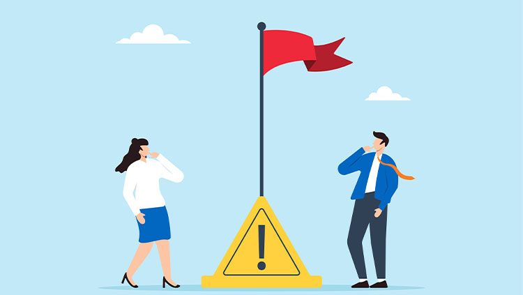 Red flag warning business people