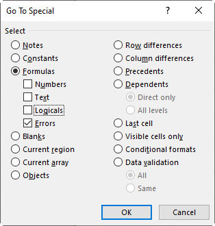 Excel screenshot