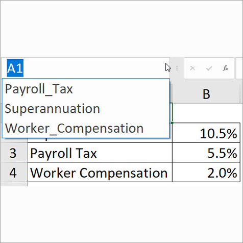 Excel screenshot