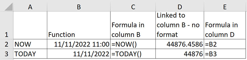 Excel screenshot