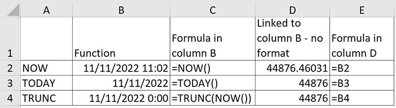 Excel screenshot