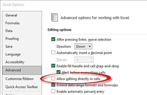 Excel screenshot