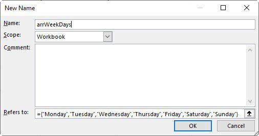 Excel screenshot