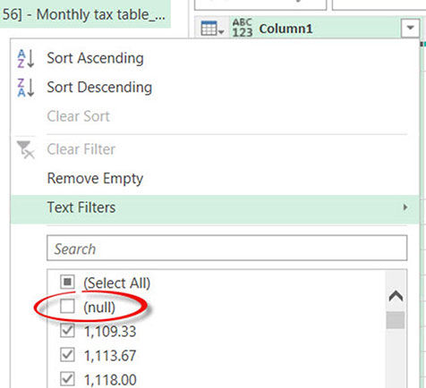 Excel screenshot