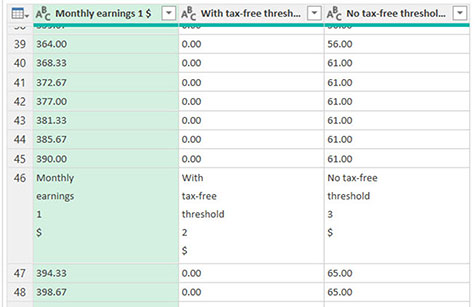 Excel screenshot