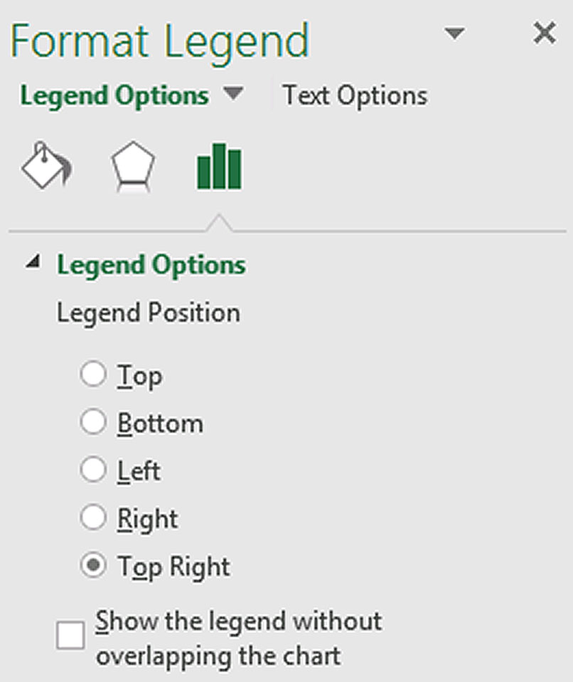 Excel format legend
