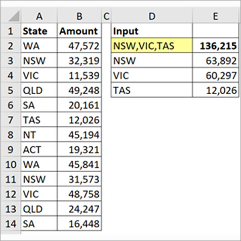 Excel screenshot