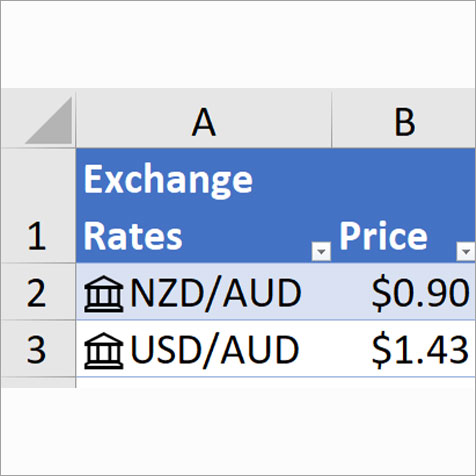 Excel screenshot