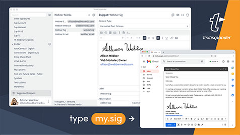TextExpander screenshot
