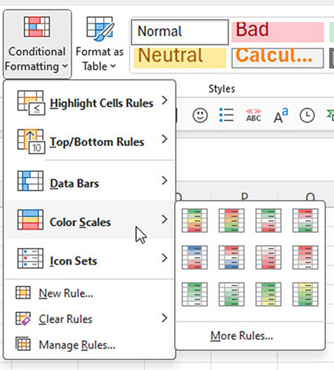 Excel screenshot