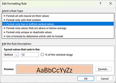 Excel screenshot