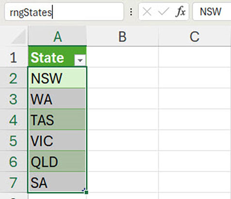 Excel screenshot
