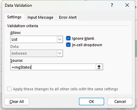 Excel screenshot