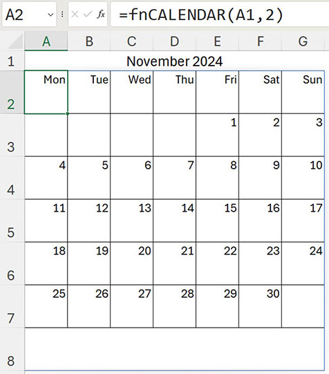 Excel screenshot