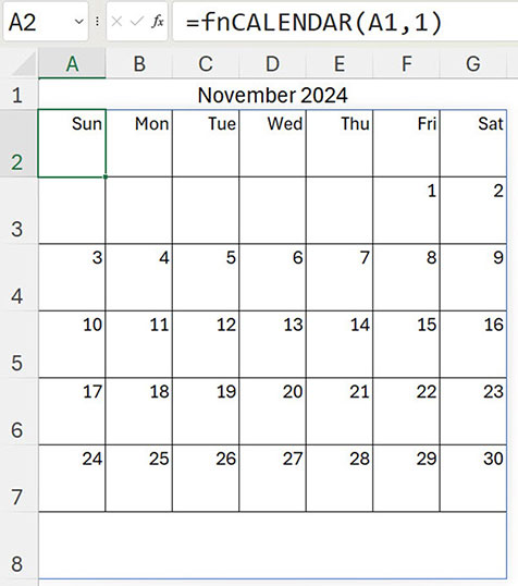 Excel screenshot