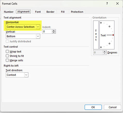Excel screenshot