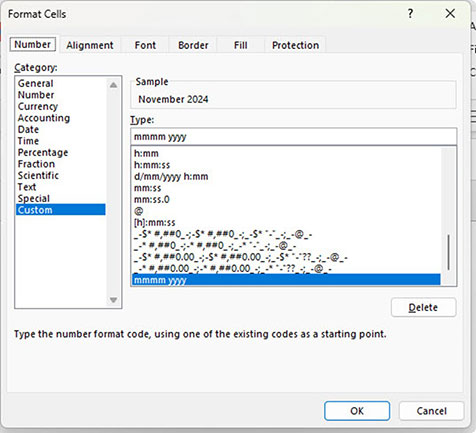 Excel screenshot