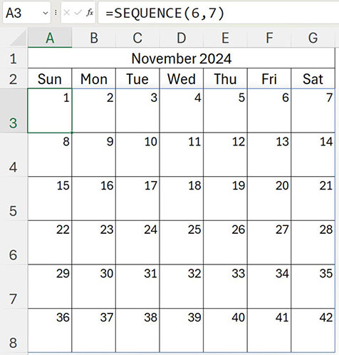 Excel screenshot
