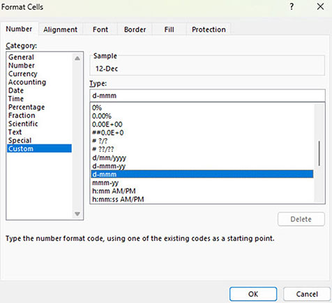 Excel screenshot