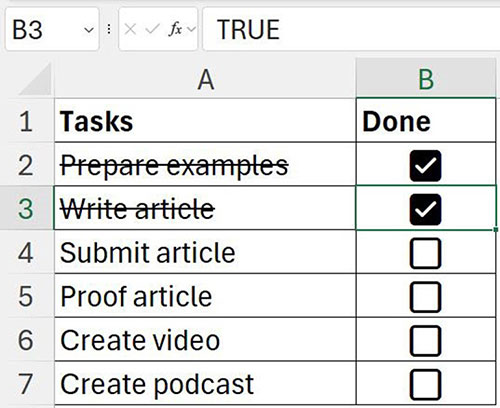 Excel screenshot