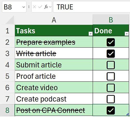 Excel screenshot