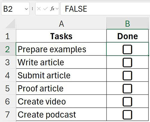 Excel screenshot
