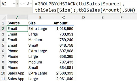 Excel screenshot