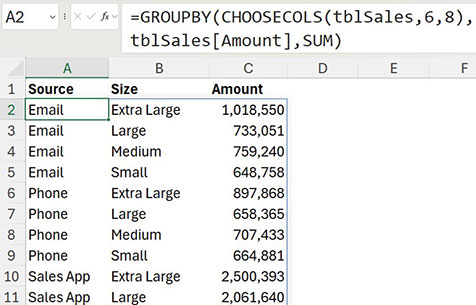 Excel screenshot